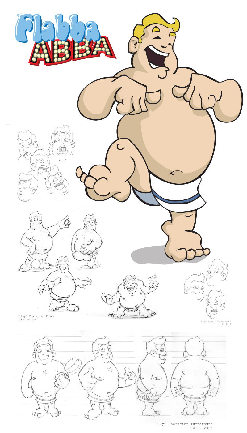 Flabba Abba character concept illustration.